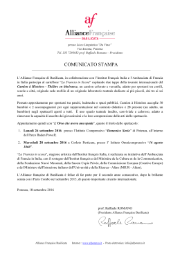 comunicato stampa - Alliance Française Basilicata