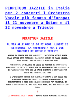 PERPETUUM JAZZILE in Italia per 2 concerti l