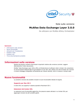 Data Exchange Layer 3.0.0 Note sulla versione