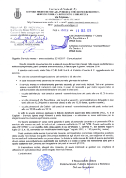 Servizio mensa a.s. 2016-2017. Comunicazioni