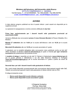 AVVISO - Istituto Comprensivo 9 di Modena