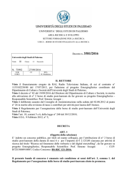 UNIVERSITA` DEGLI STUDI DI PALERMO Decreto n. 3581