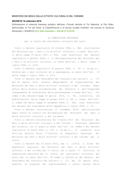 MINISTERO DEI BENI E DELLE ATTIVITA` CULTURALI E DEL