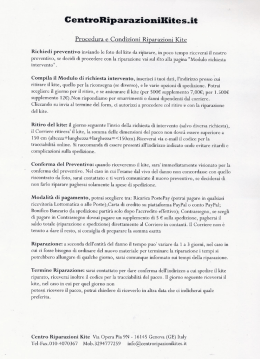 Procedura e Condizioni riparazione kite