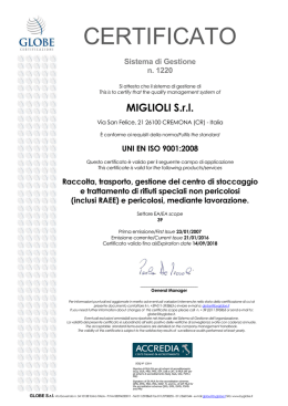 certificato - Smaltimento Rifiuti Speciali Cremona