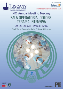 Programma XIX Annual Meeting Tuscany Settembre 2016