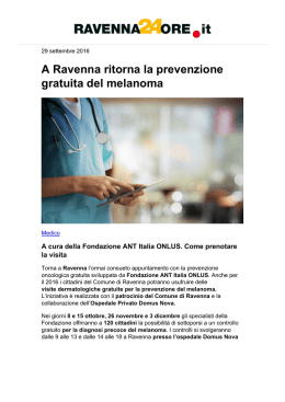 A Ravenna ritorna la prevenzione gratuita del