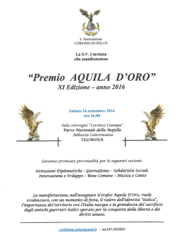 Premio Aquila d`Oro - La Piazza di Scanno