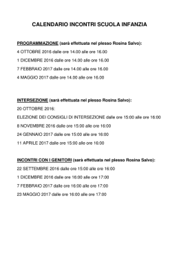 Piano delle attivit&agrave; scuola infanzia