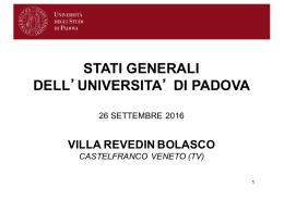 Le slide della presentazione del rettore
