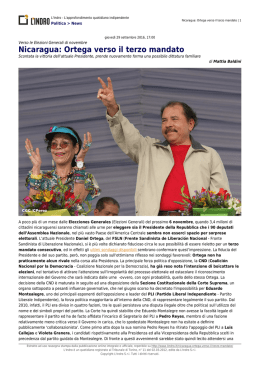 Nicaragua: Ortega verso il terzo mandato