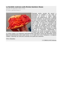 La Sardella nostrana sul Gambero Rosso © CORIGLIANO Informa