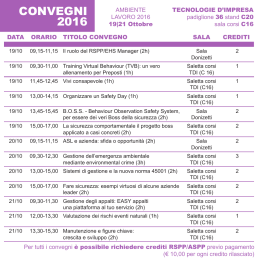 FIERA AMBIENTE LAVORO 19/21 Ottobre 2016