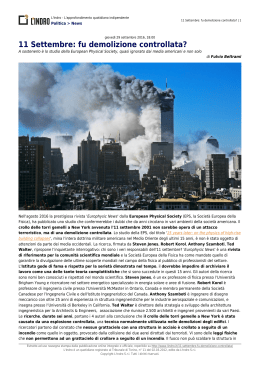 11 Settembre: fu demolizione controllata?
