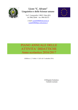 PIANO ANNUALE DELLE ATTIVITA` DIDATTICHE Anno scolastico