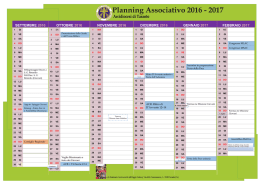 Planning Associativo 2016 - 2017 Arcidiocesi di Taranto
