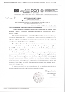 Presentazione progetto per recupero ore di insegnamento