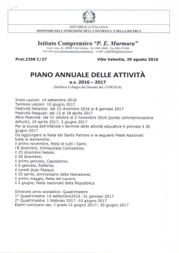 PIANO ANNUALE DELLE ATTIVITA`