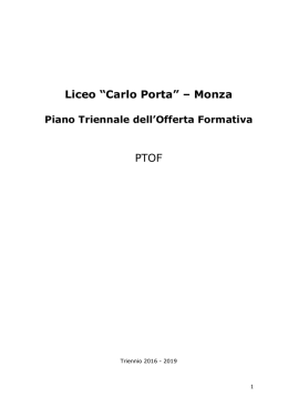 Piano Triennale dell`Offerta Formativa 2016/2019