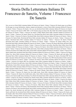 Storia Della Letteratura Italiana Di Francesco de Sanctis, Volume 1