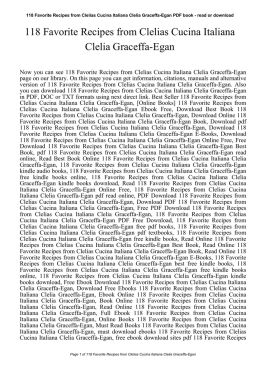 118 Favorite Recipes from Clelias Cucina Italiana Clelia