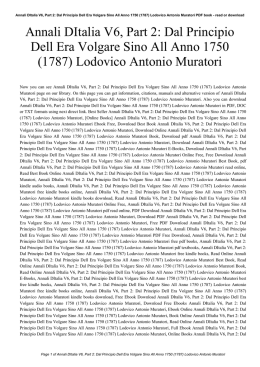Annali DItalia V6, Part 2: Dal Principio Dell Era Volgare Sino All