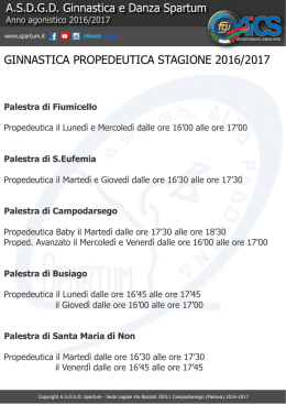 ginnastica propedeutica stagione 2016/2017
