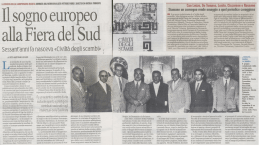 Leuzzi V.A., Il sogno europeo alla Fiera del Sud, &ldquo;La
