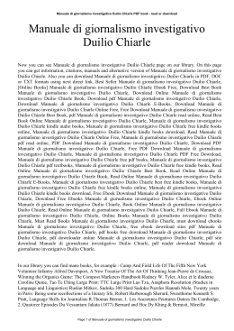 Manuale di giornalismo investigativo Duilio Chiarle