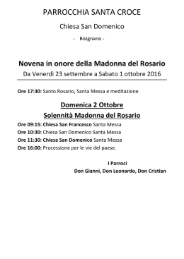 Leggi il programma - Bisignano - Parrocchia Santa Maria Assunta