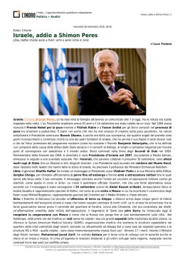 Israele, addio a Shimon Peres