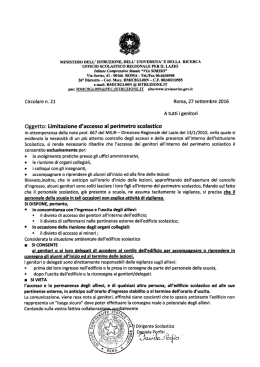 Circolare n. 21 - limitazione d`accesso al perimetro