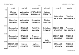 1A Musica SARTORI Ginnastica CARABINI Matematica MEROLLA