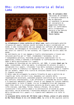 Rho: cittadinanza onoraria al Dalai Lama