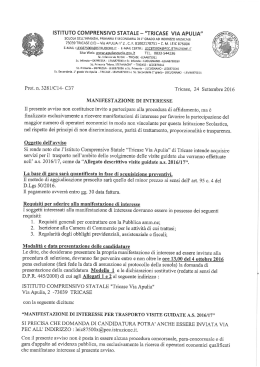 manifestazione di interesse - Tricase