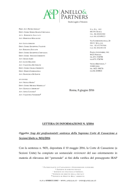 Lettera di informazione n. 5-2016