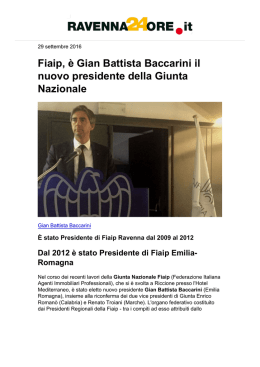 Fiaip, è Gian Battista Baccarini il nuovo presidente
