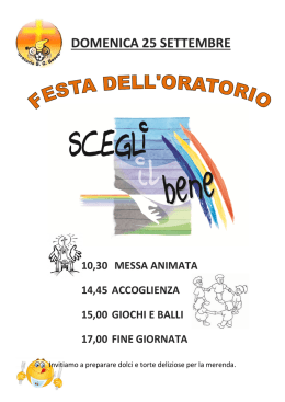 festa oratorio domenica 25 settembre 2016