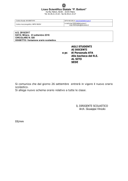 Liceo Scientifico Statale &ldquo;P. Bottoni&rdquo; AGLI STUDENTI AI DOCENTI e