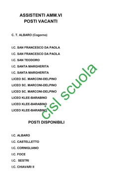 Posti Disponibili - CISL Scuola Liguria