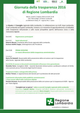 Il programma - Consiglio Regionale della Lombardia