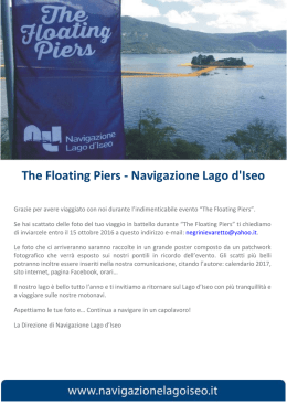 The Floating Piers - Navigazione Lago d`Iseo