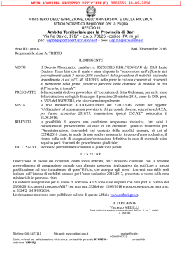 Nota n. 6555 del 30/9/2016 - Ambito Territoriale per la provincia di Bari