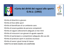Carta dei diritti dei ragazzi allo sport» ONU (1992)