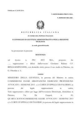 C.G.A. Sicilia, sez. giurisdizionale 26 settembre 2016, n. 329