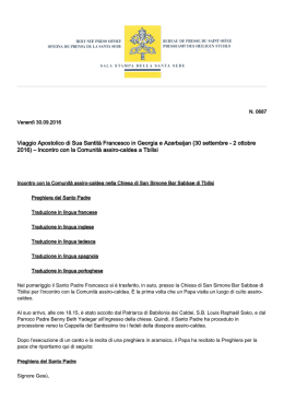 (30 settembre - 2 ottobre 2016) &ndash; Incontro con la