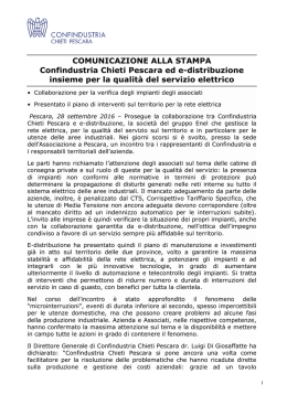 COMUNICAZIONE ALLA STAMPA Confindustria Chieti Pescara ed