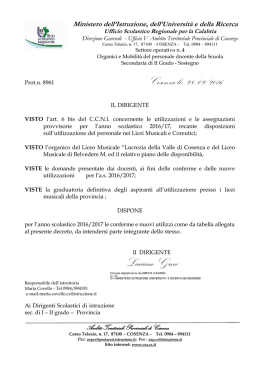 Decreto - Ufficio Scolastico Provinciale di Cosenza