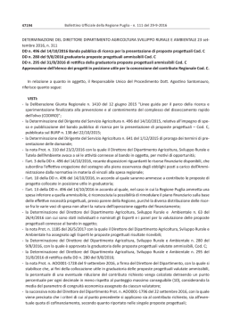 tembre 2016, n. 311 DD n. 496 del 14