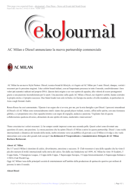 AC Milan e Diesel annunciano la nuova partnership commerciale